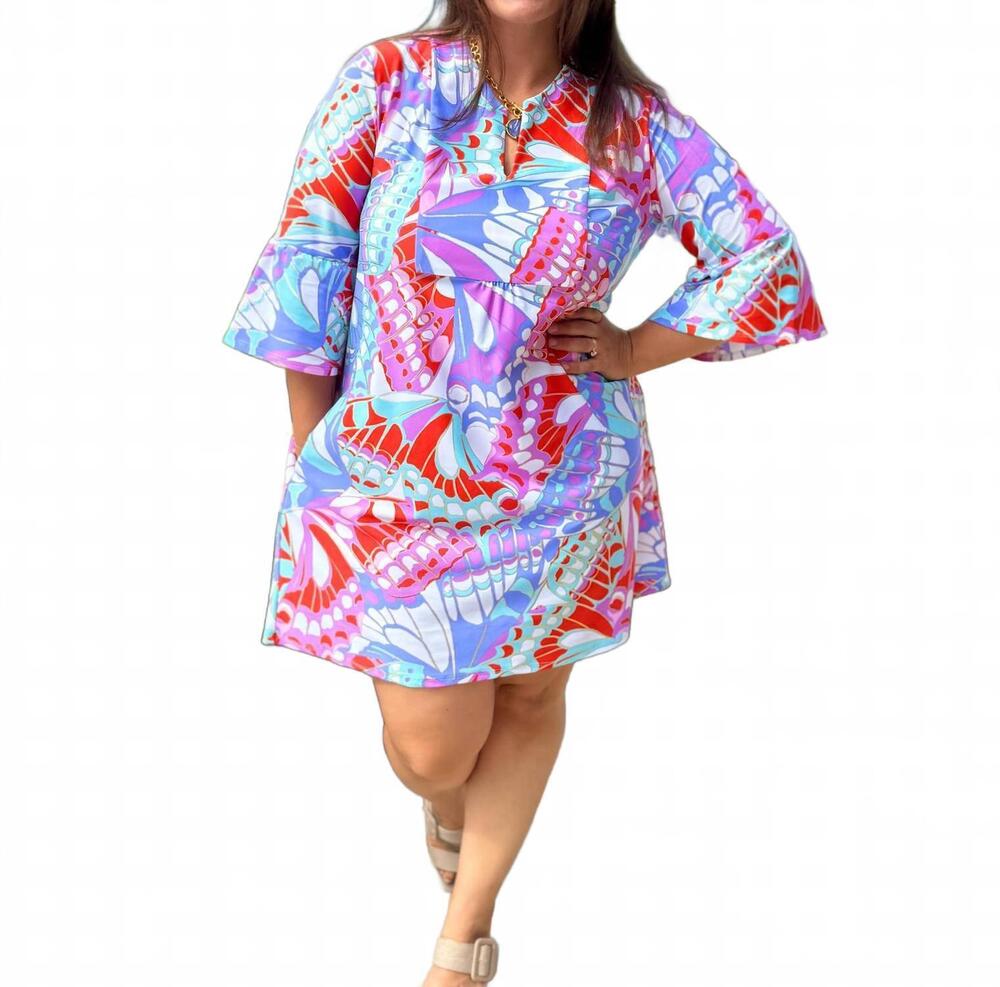 NEW JUDE CONNALLY kerry mini dress in butterfly mosaic gold